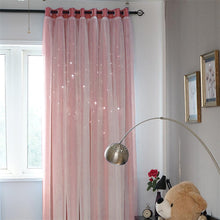 Load image into Gallery viewer, Romantic Hollow Star Blackout Window Curtain