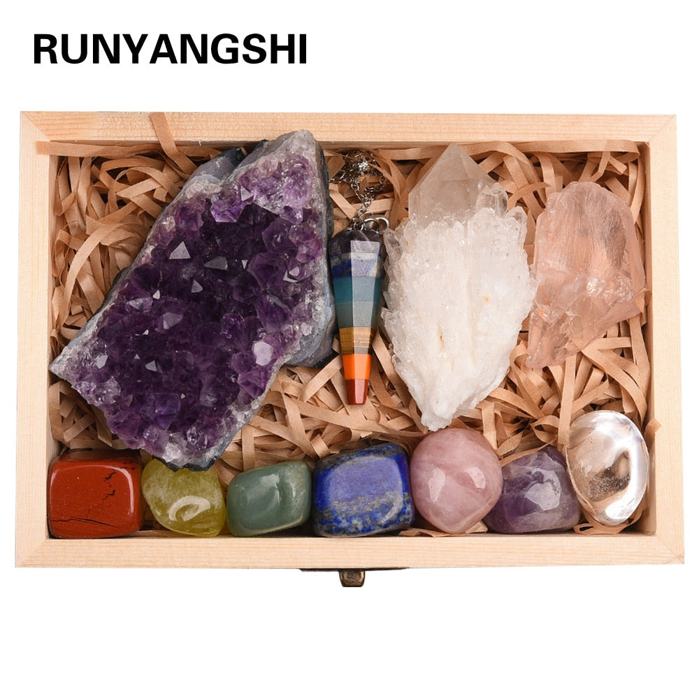 Natural Amethyst Crystal  Quartz Healing Stones Seven chakras