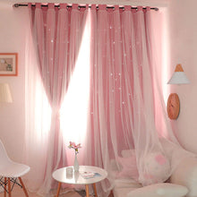 Load image into Gallery viewer, Romantic Hollow Star Blackout Window Curtain
