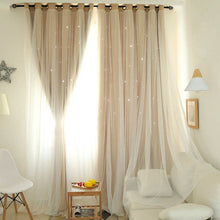 Load image into Gallery viewer, Romantic Hollow Star Blackout Window Curtain
