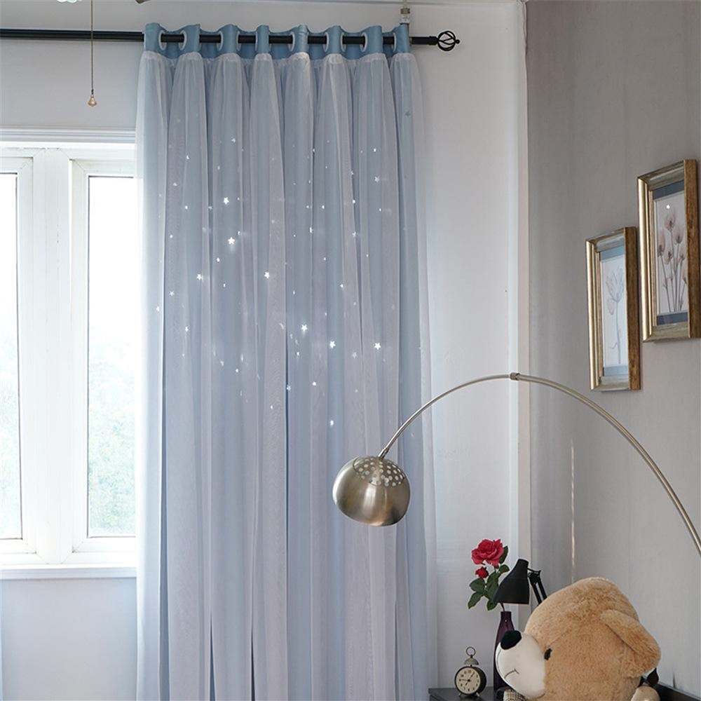 Romantic Hollow Star Blackout Window Curtain