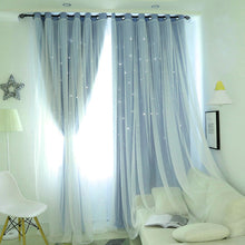 Load image into Gallery viewer, Romantic Hollow Star Blackout Window Curtain
