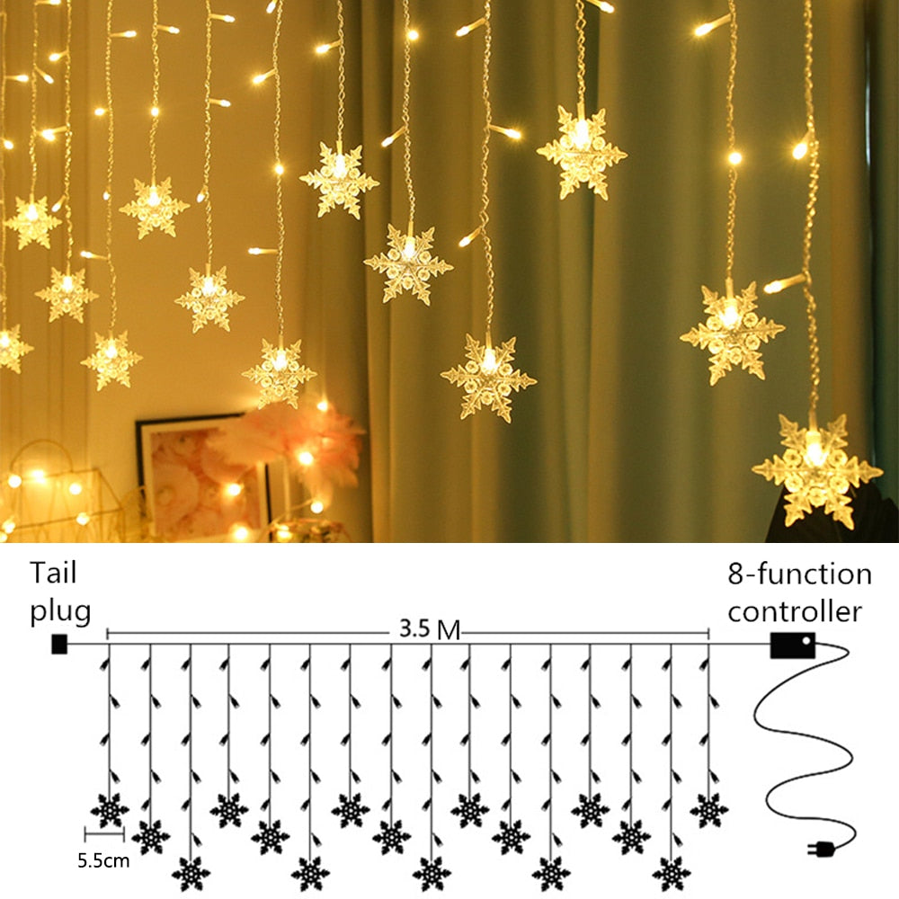 3.5m Snowflake LED Light Christmas Tree Decorations
