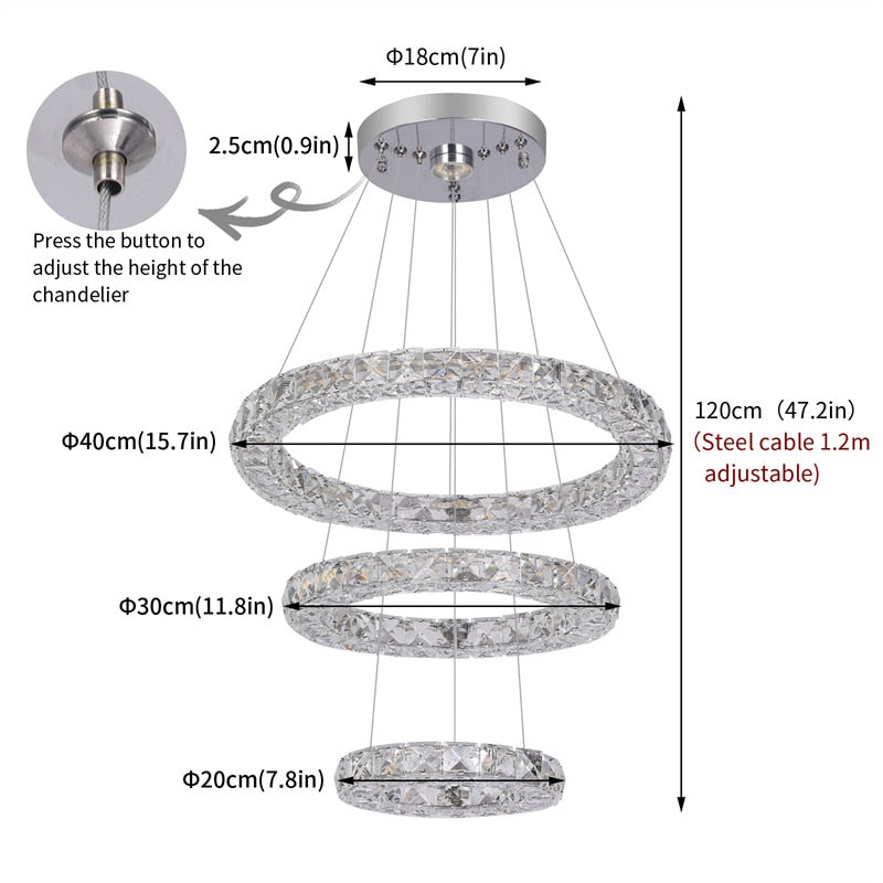 K9 Crystal light Luxury Led Chandelier
