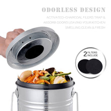 Load image into Gallery viewer, 4L Kitchen Compost Bin, Outdoor Compost Bucket Indoor Odorless - beesdecorpro
