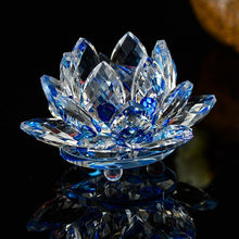 Load image into Gallery viewer, Quartz Crystal Lotus Flower Crafts Glass Paperweight
