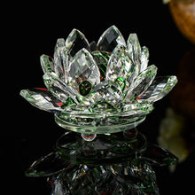 Load image into Gallery viewer, Quartz Crystal Lotus Flower Crafts Glass Paperweight
