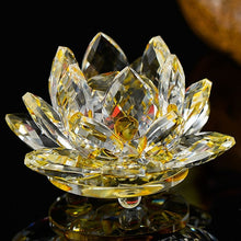 Load image into Gallery viewer, Quartz Crystal Lotus Flower Crafts Glass Paperweight
