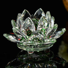 Load image into Gallery viewer, Quartz Crystal Lotus Flower Crafts Glass Paperweight
