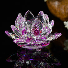 Load image into Gallery viewer, Quartz Crystal Lotus Flower Crafts Glass Paperweight
