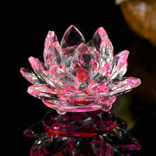 Load image into Gallery viewer, Quartz Crystal Lotus Flower Crafts Glass Paperweight
