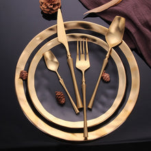 Load image into Gallery viewer, 24 Piece Set Forks Knives Spoons Dinnerware Set - beesdecorpro
