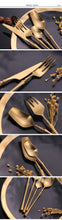 Load image into Gallery viewer, 24 Piece Set Forks Knives Spoons Dinnerware Set - beesdecorpro
