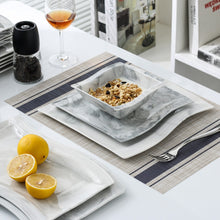 Load image into Gallery viewer, MALACASA FLORA 56-Piece Marble Grey Porcelain Dinner Set
