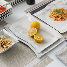 Load image into Gallery viewer, MALACASA FLORA 56-Piece Marble Grey Porcelain Dinner Set
