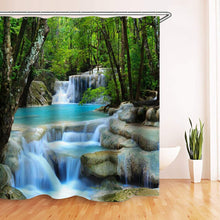 Load image into Gallery viewer, 3D Waterfall Scenery Waterproof Shower Curtain
