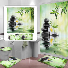 Load image into Gallery viewer, NEW Shower Curtain 3D Bamboo Non-Slip Set - beesdecorpro

