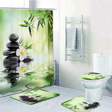 Load image into Gallery viewer, NEW Shower Curtain 3D Bamboo Non-Slip Set - beesdecorpro
