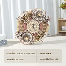 Load image into Gallery viewer, Robotime Zodiac Wall Clock 3d Wooden Puzzle Model - beesdecorpro
