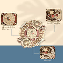 Load image into Gallery viewer, Robotime Zodiac Wall Clock 3d Wooden Puzzle Model - beesdecorpro
