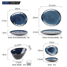 Load image into Gallery viewer, VANCASSO Starry Blue 11/22/33-Piece Ceramic Tableware Dinner Set - beesdecorpro
