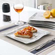 Load image into Gallery viewer, MALACASA FLORA 56-Piece Marble Grey Porcelain Dinner Set
