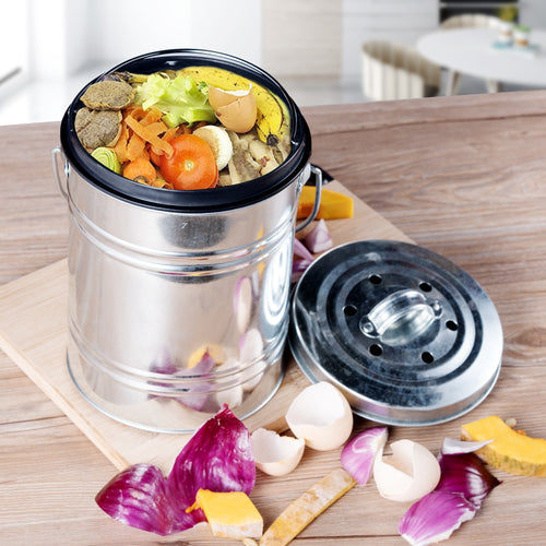 4L Kitchen Compost Bin, Outdoor Compost Bucket Indoor Odorless - beesdecorpro