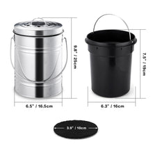 Load image into Gallery viewer, 4L Kitchen Compost Bin, Outdoor Compost Bucket Indoor Odorless - beesdecorpro
