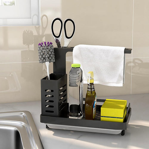 Kitchen Sink Shelf Soap Sponge Drain Rack Storage - beesdecorpro