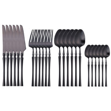 Load image into Gallery viewer, 24 Piece Set Forks Knives Spoons Dinnerware Set - beesdecorpro
