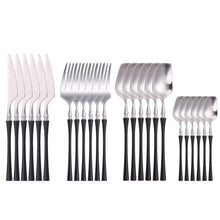 Load image into Gallery viewer, 24 Piece Set Forks Knives Spoons Dinnerware Set - beesdecorpro
