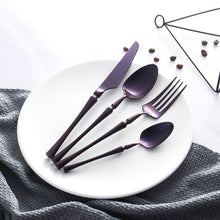 Load image into Gallery viewer, 24 Piece Set Forks Knives Spoons Dinnerware Set - beesdecorpro
