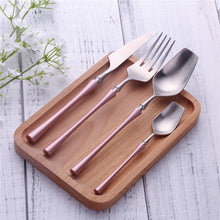 Load image into Gallery viewer, 24 Piece Set Forks Knives Spoons Dinnerware Set - beesdecorpro
