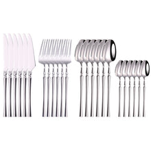 Load image into Gallery viewer, 24 Piece Set Forks Knives Spoons Dinnerware Set - beesdecorpro
