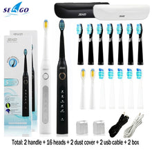 Load image into Gallery viewer, Seago Sonic Electric Toothbrush SG-507 Adult Timer Brush Set - beesdecorpro
