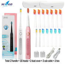 Load image into Gallery viewer, Seago Sonic Electric Toothbrush SG-507 Adult Timer Brush Set - beesdecorpro
