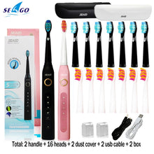 Load image into Gallery viewer, Seago Sonic Electric Toothbrush SG-507 Adult Timer Brush Set - beesdecorpro
