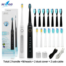 Load image into Gallery viewer, Seago Sonic Electric Toothbrush SG-507 Adult Timer Brush Set - beesdecorpro
