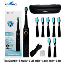 Load image into Gallery viewer, Seago Sonic Electric Toothbrush SG-507 Adult Timer Brush Set - beesdecorpro
