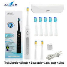 Load image into Gallery viewer, Seago Sonic Electric Toothbrush SG-507 Adult Timer Brush Set - beesdecorpro
