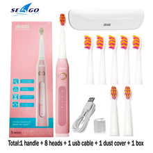 Load image into Gallery viewer, Seago Sonic Electric Toothbrush SG-507 Adult Timer Brush Set - beesdecorpro

