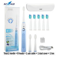 Load image into Gallery viewer, Seago Sonic Electric Toothbrush SG-507 Adult Timer Brush Set - beesdecorpro
