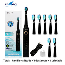 Load image into Gallery viewer, Seago Sonic Electric Toothbrush SG-507 Adult Timer Brush Set - beesdecorpro
