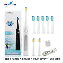Load image into Gallery viewer, Seago Sonic Electric Toothbrush SG-507 Adult Timer Brush Set - beesdecorpro
