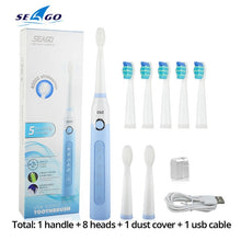 Load image into Gallery viewer, Seago Sonic Electric Toothbrush SG-507 Adult Timer Brush Set - beesdecorpro
