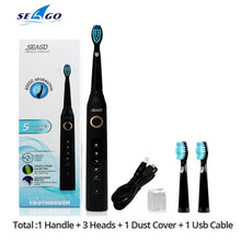Load image into Gallery viewer, Seago Sonic Electric Toothbrush SG-507 Adult Timer Brush Set - beesdecorpro
