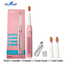 Load image into Gallery viewer, Seago Sonic Electric Toothbrush SG-507 Adult Timer Brush Set - beesdecorpro
