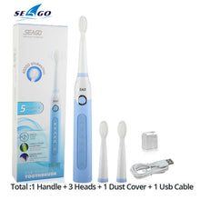 Load image into Gallery viewer, Seago Sonic Electric Toothbrush SG-507 Adult Timer Brush Set - beesdecorpro
