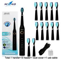 Load image into Gallery viewer, Seago Sonic Electric Toothbrush SG-507 Adult Timer Brush Set - beesdecorpro
