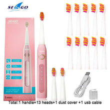Load image into Gallery viewer, Seago Sonic Electric Toothbrush SG-507 Adult Timer Brush Set - beesdecorpro
